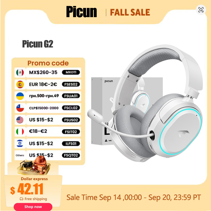 Picun G2 2.4GHz Bluetooth Wire - Gaming Headset Rgb 评论和价格