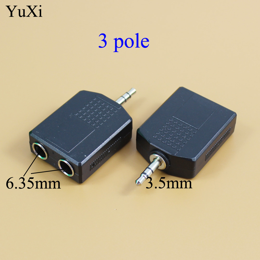 3.5mm/6.35 Female To 2 RCA Mal - Earphone Splitter Jack 评论和价格